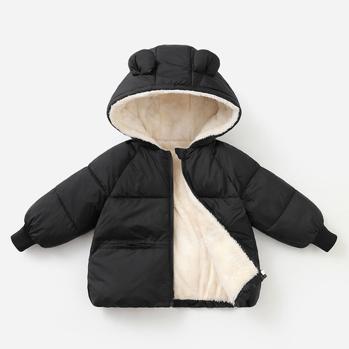 Children's down padded jacket new autumn winter thick baby middle and small children padded coat boys' outerwear girls' padded top with extra lining