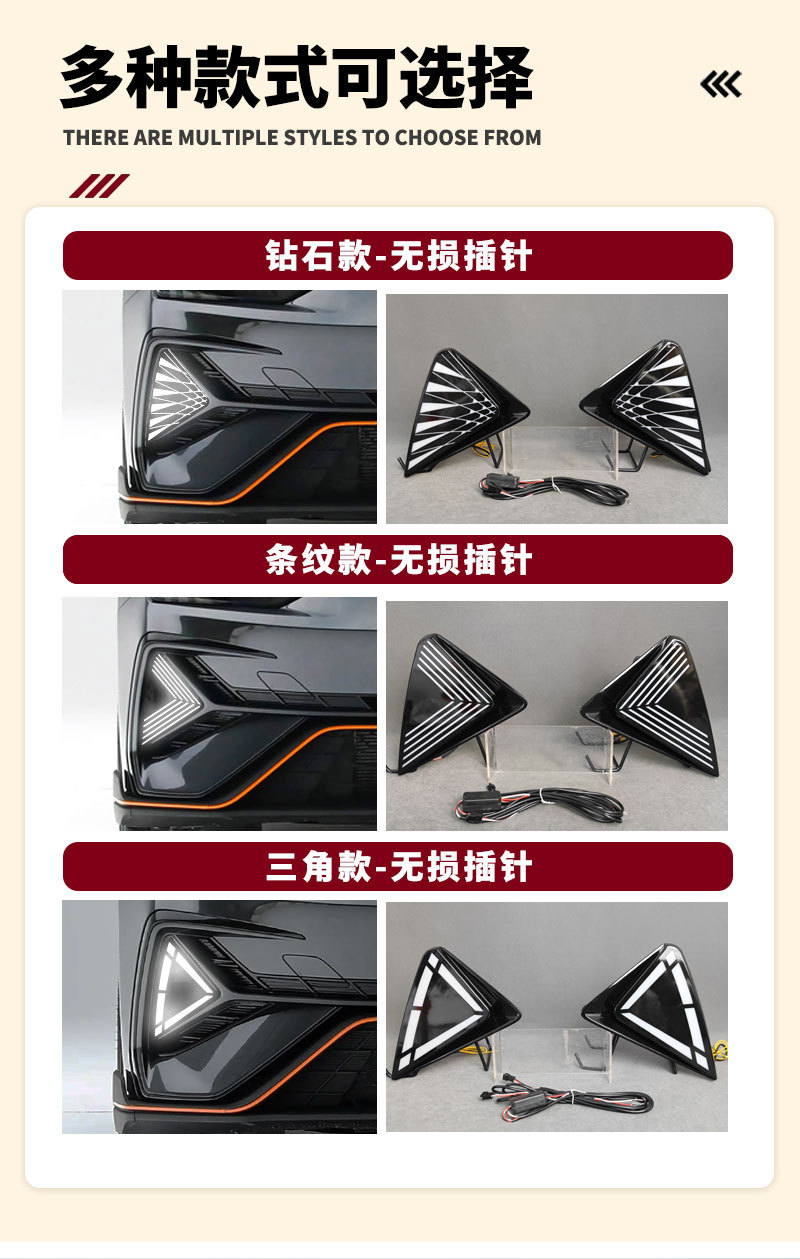 Suitable for 25 Models of Changan Uni-V Third-Generation Uni-V Dedicated Modified Led Daytime Running Lights Front Bumper Lights