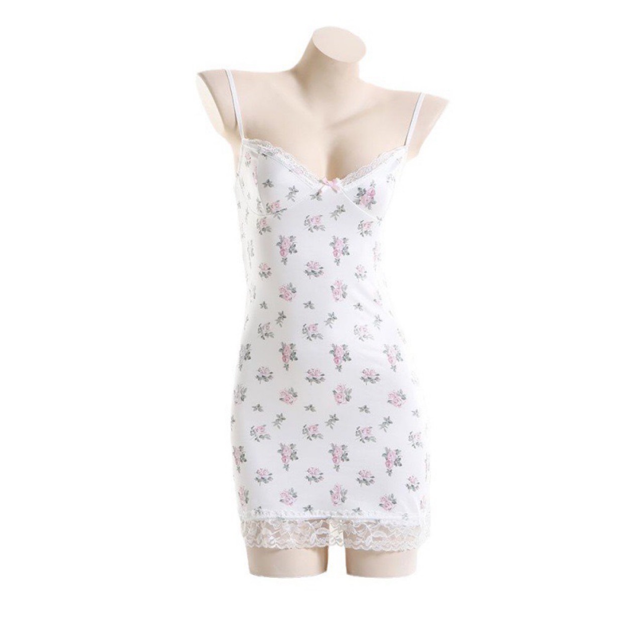 Elegant Lady Lace Sling Nightdress 528, Sheer Floral Chemise, Slimming Sheath Fit — detail image 6