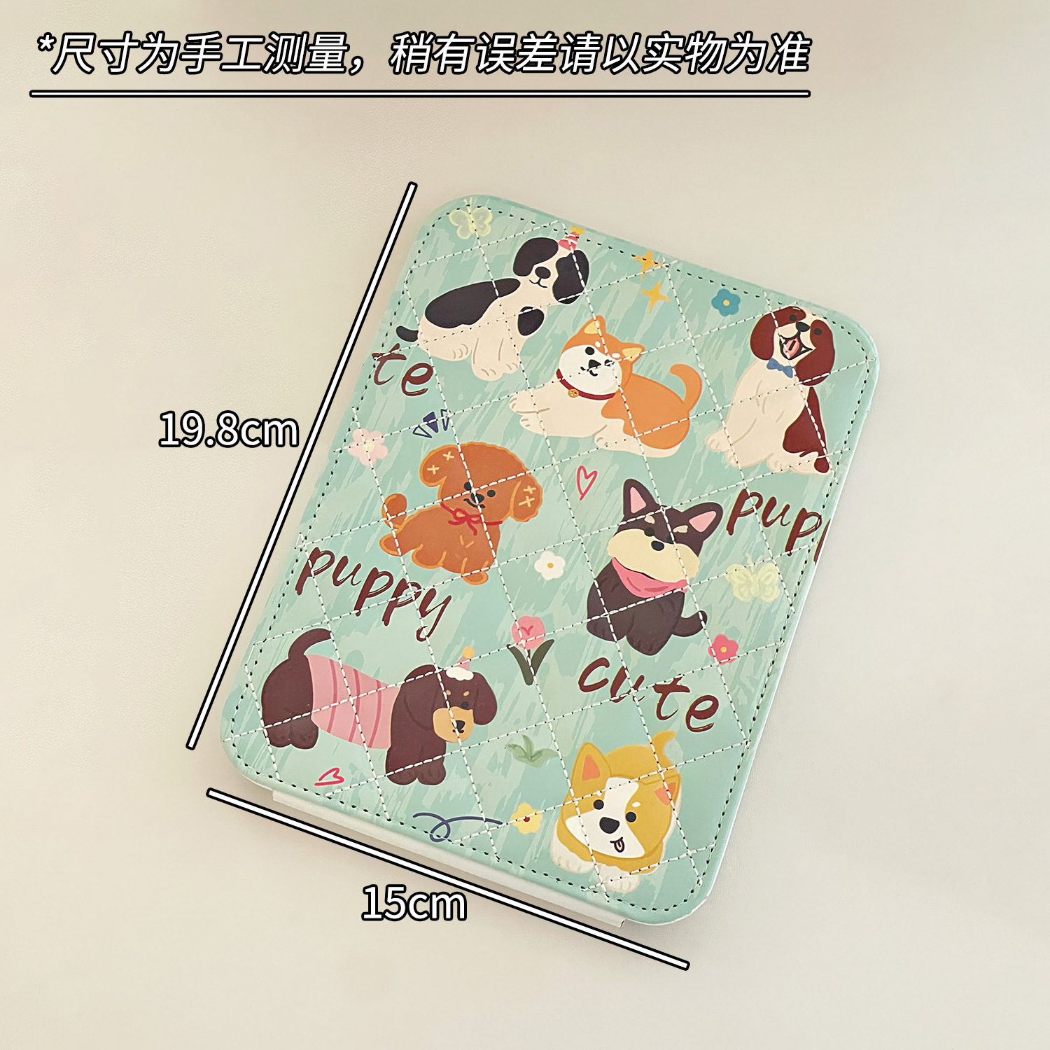 Espejo de maquillaje plegable de escritorio, tocador, tapa abatible, espejo pequeño de alta definición, espejo de maquillaje lindo portátil para mujer