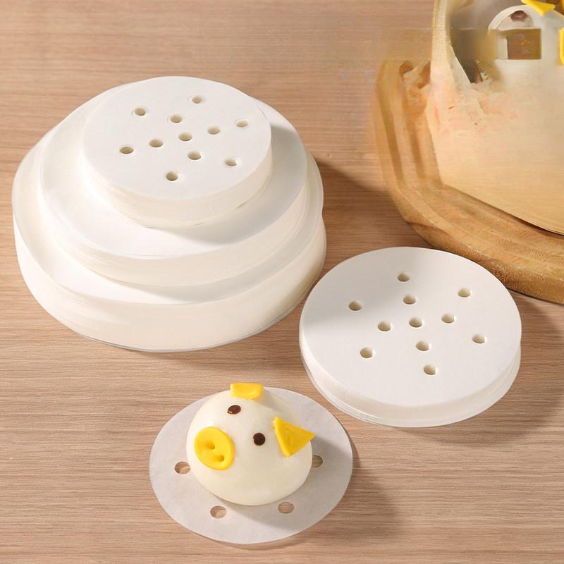 Disposable steamer paper for steaming buns and bread, food-grade household perforated sticky paper for steaming trays, steamers, and steaming pots