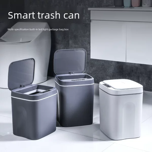 New Smart Trash Can Bathroom Sensor Waterproof Trash Can Plastic Creative Smart Home Trash Can Wholesale