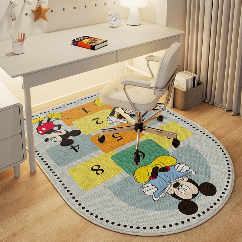 卡通水晶绒地毯家用防滑卧室床边毯可水洗儿童地毯云朵加厚柔软