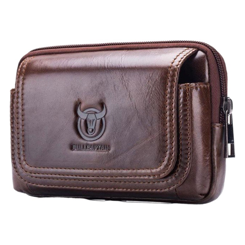 Capitán Niu cuero hombres cinturón de cuero multifuncional gancho cuero genuino 5.5.6.4.7 pulgadas teléfono móvil caja registradora bolso de la cintura