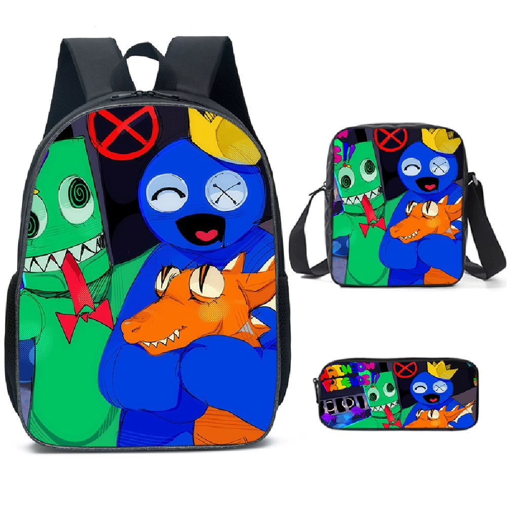 Новый рюкзак для школы Roblox Rainbow Friends Rainbow Friends Primary School Bag Backpack Three-piece Backpack