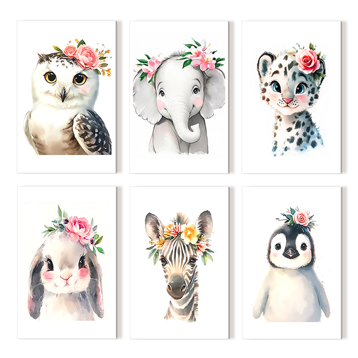 Combinación transfronteriza de nuevos productos 6 animalitos animales lindos simple hecho a mano punto de cruz bordado propio image 6