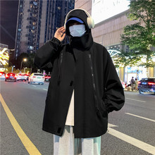 春秋冬季男女新款户外连帽登山冲锋衣夹克高街拉链机能夹克外套