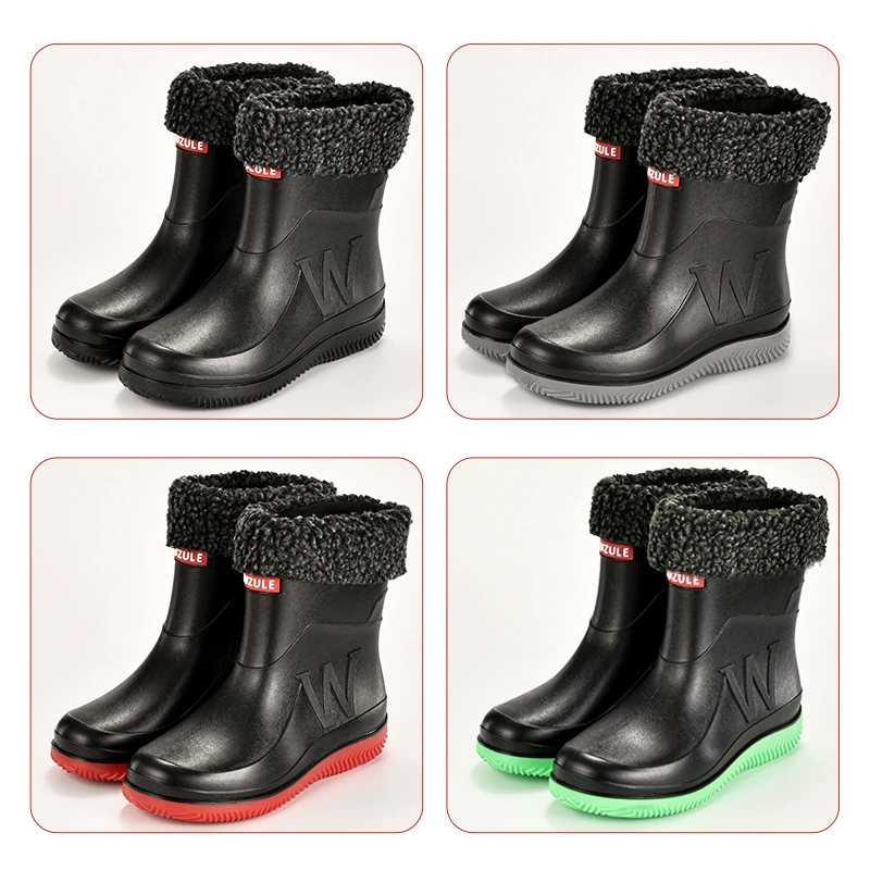 Ножки для погони за звездами, новые модные мужские резиновые сапоги, Нескользящие хлопковые четырехсезонные резиновые сапоги для работы на открытом воздухе, резиновая обувь для рыбалки, Водная обувь