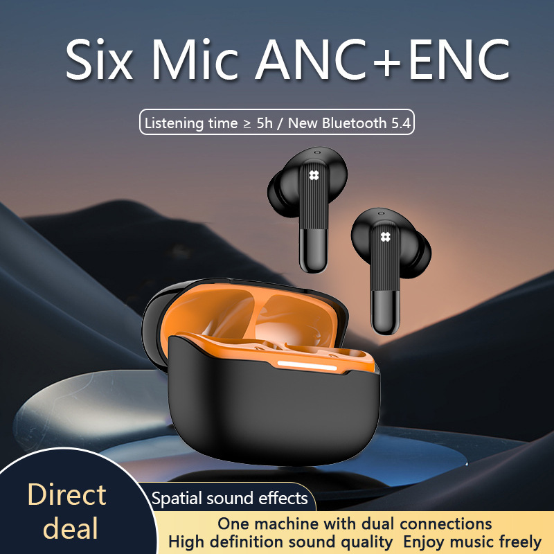 M82 Bluetooth ヘッドセットワイヤレス 6 マークデュアルミックスフィードバックノイズリダクションヘッドセット ANC + ENC HD 通話空間音響効果 TWS|undefined