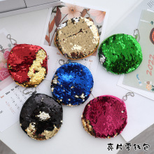 亮片零钱包 批发亮片零钱包圆形珠链简约亮片零钱包儿童零钱包