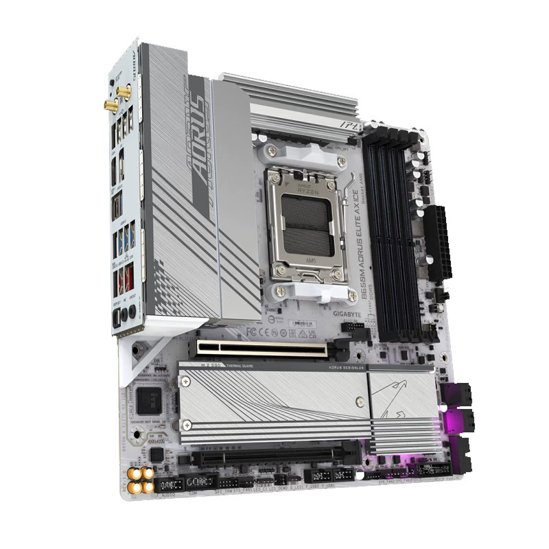 Материнская плата Ice Sculpture B650M AORUS ELITE AX Ice DDR5 поддерживает CPU AMD AM5