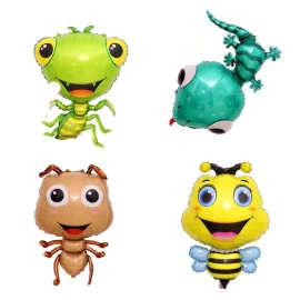 昆虫类气球蚂蚁螳螂壁虎蜜蜂动物卡通模型公园生日派对小孩玩具