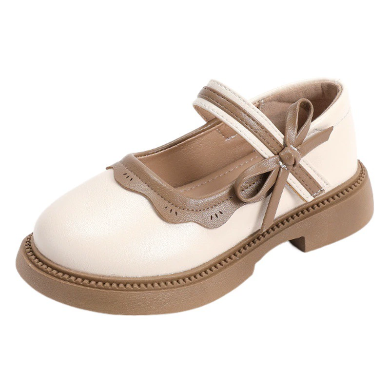 Туфли принцессы для девочек 2024, весна и осень, новые маленькие кожаные туфли для девочек, осенняя детская модная одинарная обувь, средние и большие детские туфли в горошек