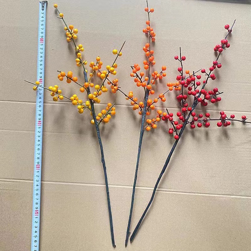 North American simulation Holly rich fruit hanging upside down long branch short branch high branch multi fruit leapless leapless factory wholesale