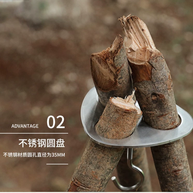 Открытый подвесной кронштейн для горшка Треугольная стойка для дерева Стеллаж для костра Подвесное кольцо из нержавеющей стали Штатив Стеллаж для дерева Портативная стойка для горшков