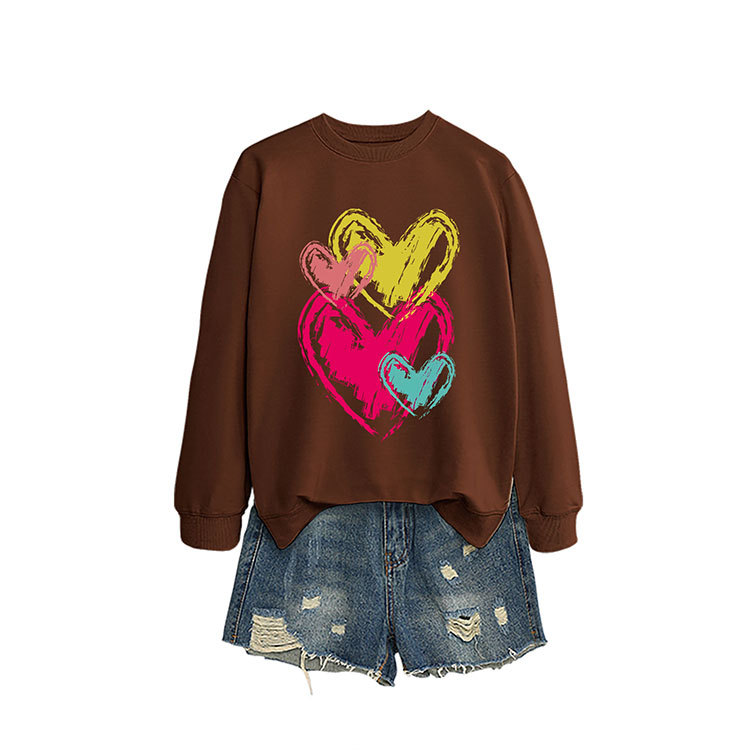 Tienda independiente. Nuevo vestido de mujer de otoño/invierno con estampado colorido y cuello redondo para el Día de San Valentín._voghion.com