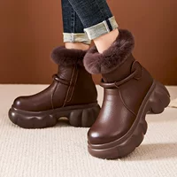 Ботинки‑челси (Martens) из натуральной коровьей кожи, с тёплой меховой подкладкой, массивная подошва — 34–39