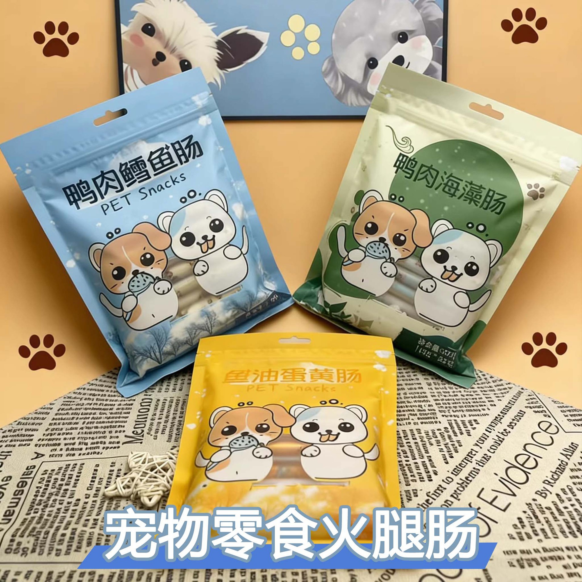 Bocadillos para perros, salchichas de jamón bajas en sal, grano para cachorros, Teddy de cabello dorado, recompensas de entrenamiento para gatos, aceite de pescado, palillos de mascotas.