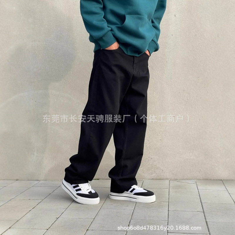 2025 Cross-Border American Street Style Washed Vintage Flared Jeans Straight Loose Fit European and American High Street Vibe Style Long Pants 2025 Cross-Border American Street Style Washed Vintage Flared Jeans Straight Loose Fit European and American High Street Vibe Style Long Pants
