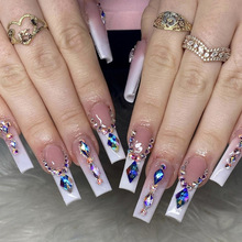 �����׼�ָ�׿羳���l�L���ʯ����Ƭ24Ƭ����ʽ��Ƭnails�@��