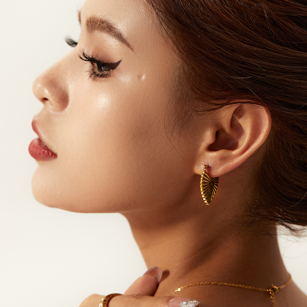 Fashion Heart Shape Stainless Steel Plating Earrings 1 Pair