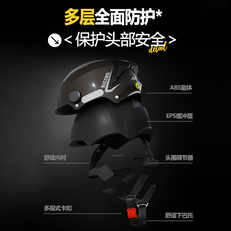 3C certificado casco de coche eléctrico protector solar para hombre motocicleta de verano para mujer medio casco Four Seasons Universal nuevo casco de seguridad estándar nacional