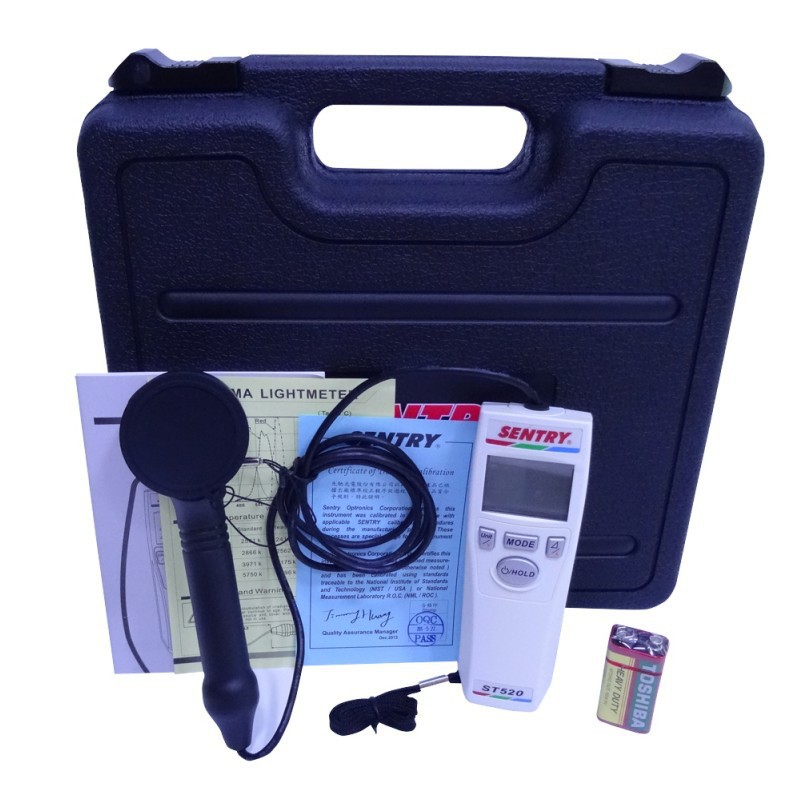 台湾先驰色温照度计ST520多功能亮度二合一测光仪色温仪表99990K