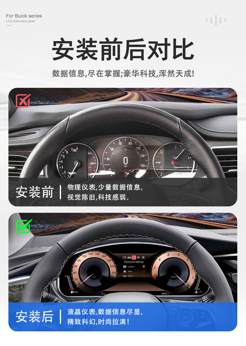 Cross-border bestseller: Plug-and-play LCD dashboard modification for Buick LaCrosse models 16-22