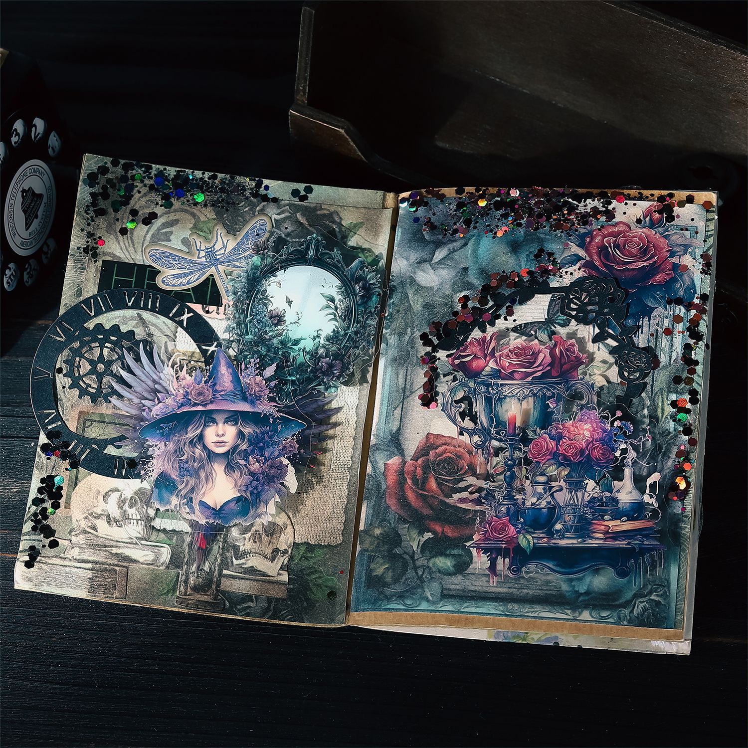 Bolsa de etiqueta de PET de estilo gótico transfronterizo Mojing misteriosa caja mágica serie retro Diario material 20 piezas en 6 tipos