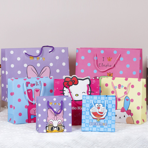 Cartoon June 1st Children's Day Gift Bag KT Cat Handbag Doraemon Birthday Kindergarten Gift Wrapping Paper Bag