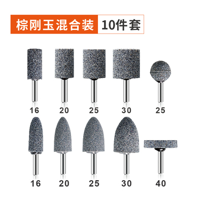 broca de corindón marrón broca de molienda cilíndrica cónica taladro eléctrico broca de molienda eléctrica de metal de 6 mm de mango