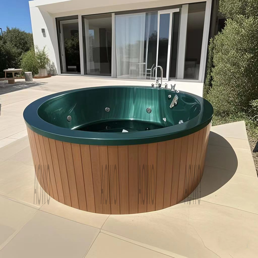 bañera de jacuzzi redonda grande piscina al aire libre piscina termostática inteligente bañera al aire libre bañera de spa al aire libre