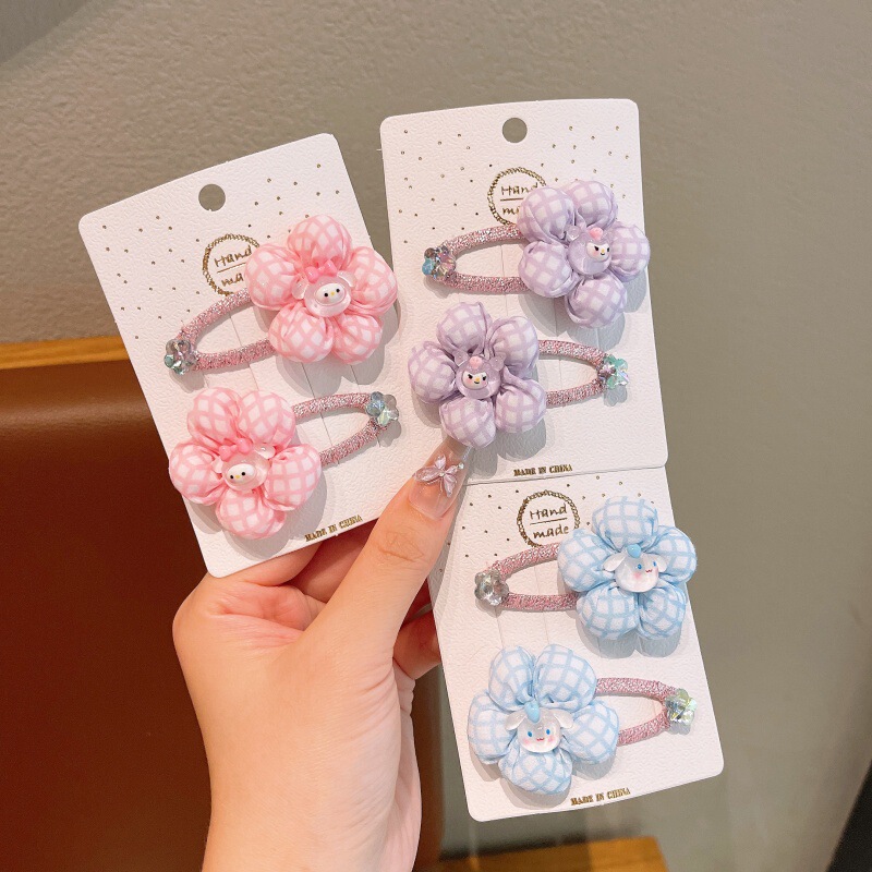 甜美彩色花朵儿童发夹女童公主前额刘海碎发夹宝宝发卡子头饰可爱|undefined