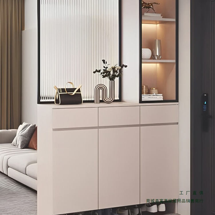 实木玄关柜入户正对门客厅隔断2025新款可定 制鞋柜靠墙一体屏风