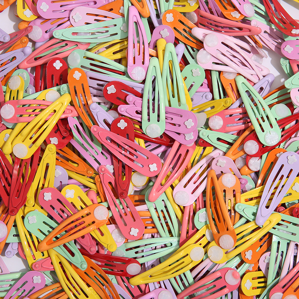 Macaron color de los niños BB clip 5cm gota de agua horquilla DIY coreano caramelo cinta bandeja de junta horquilla accesorios para el cabello