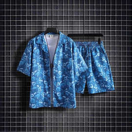 海南沙滩套装男夏季休闲三亚旅行穿搭衣服海边度假男装短袖花衬衫