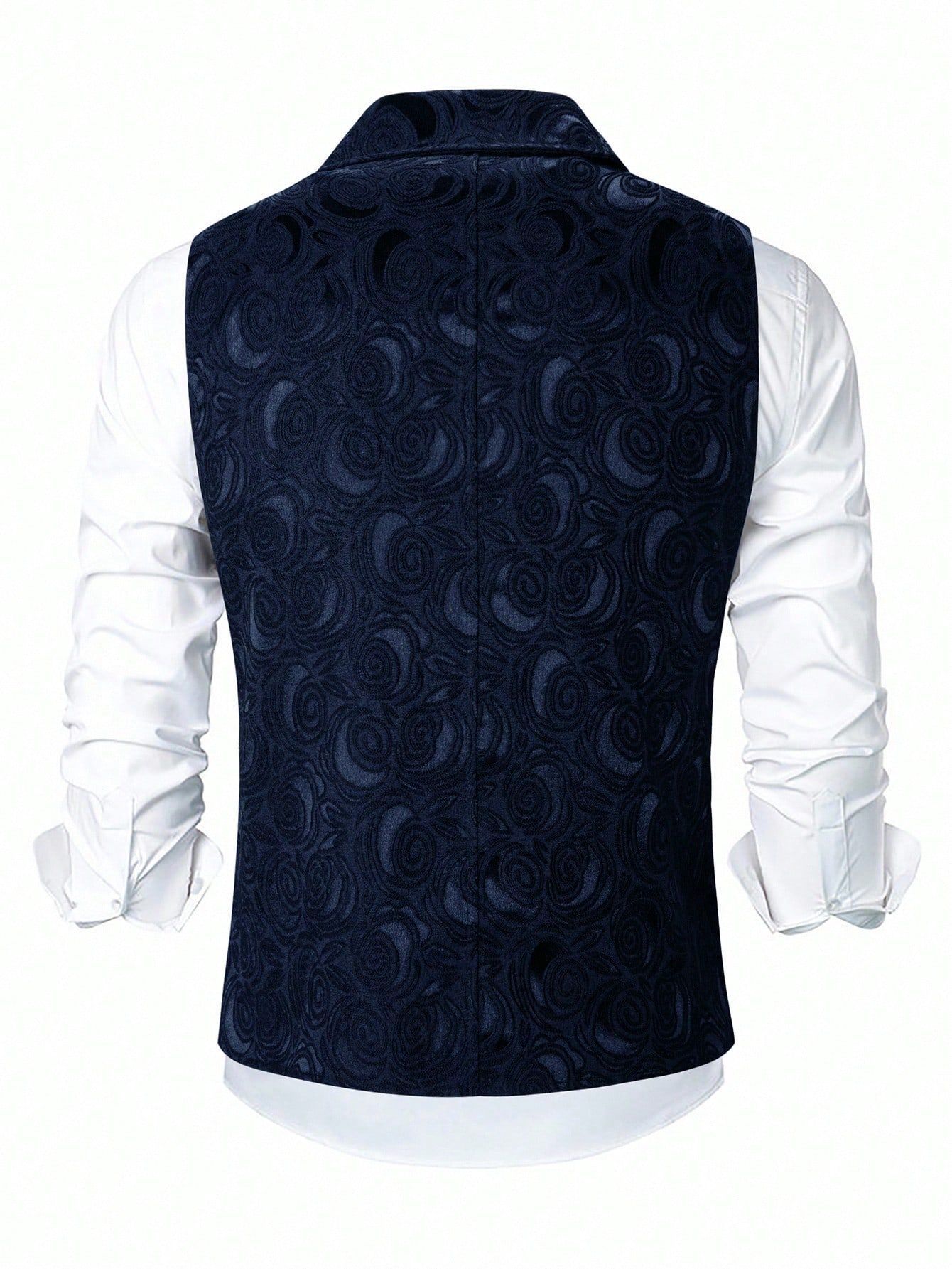 Gilet De Costume Homme Croisé Avec Chaîne Style Européen_voghion.com