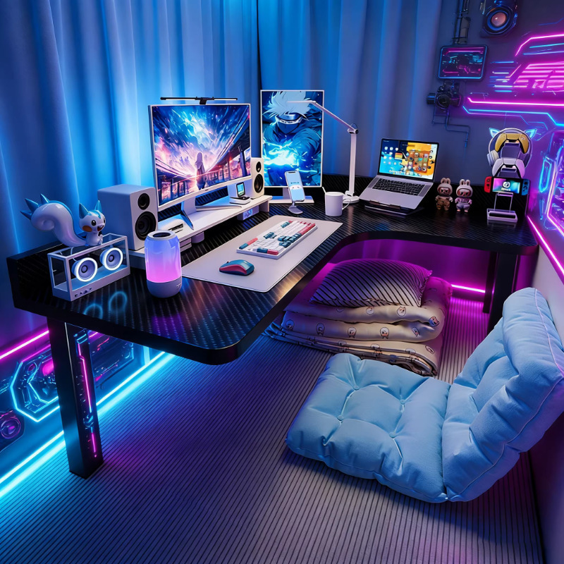 Bedside Table for Dormitory, Upper and Lower Bunk Computer Desk, Desktop Gaming Corner Table, L-Shaped Corner Table, Dormitory Lazy Desk, Small Study Desk