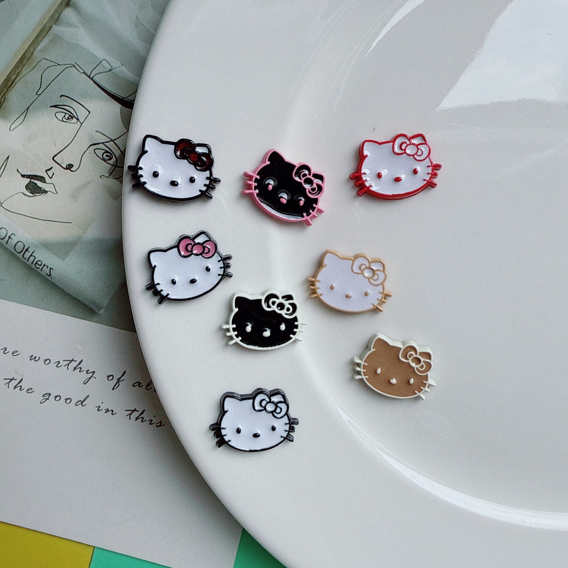 Hello kitty, cartoon plastic accessories, hair accessory, phone case, bag, purse, DIY 2