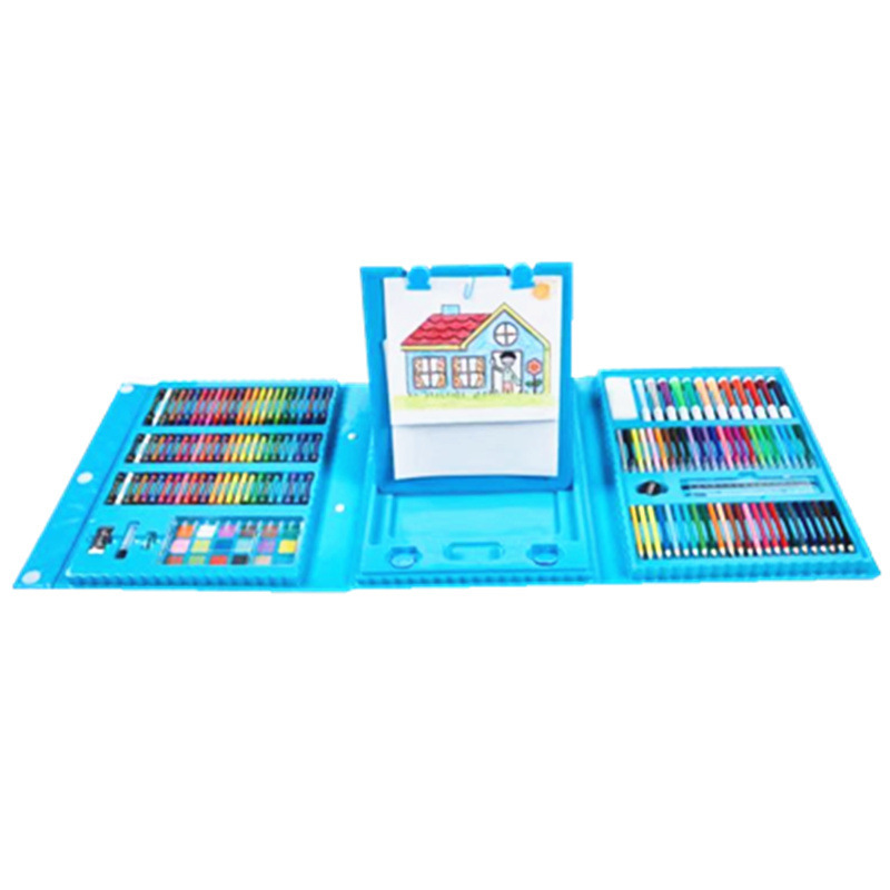 208 unidades pintura traje de pincel de color de los niños creativos traje de pluma estudiante con Marco de imagen soporte vacaciones recompensa caja de regalo