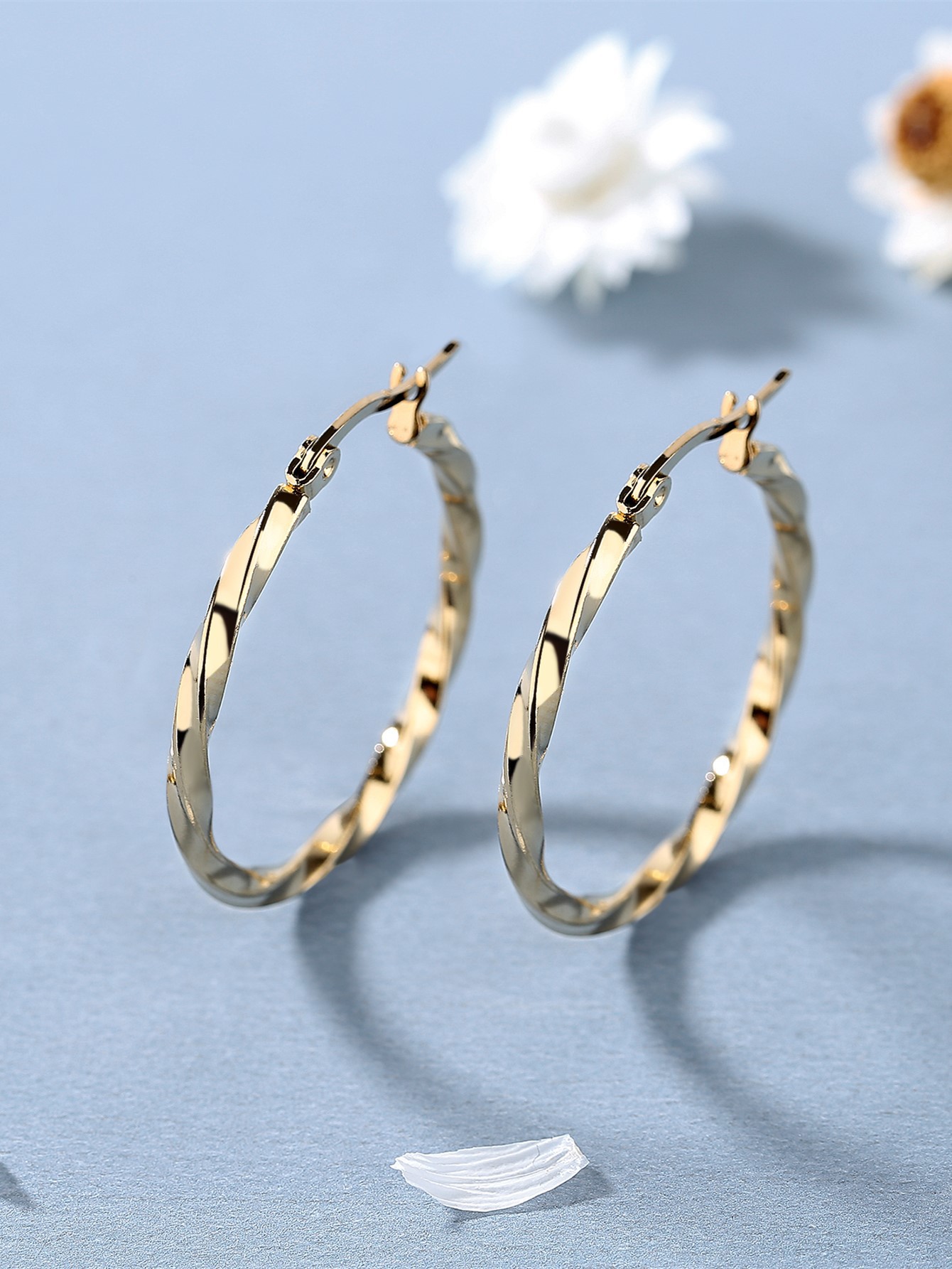 Simple Style Circle Stainless Steel Plating Earrings 1 Pair