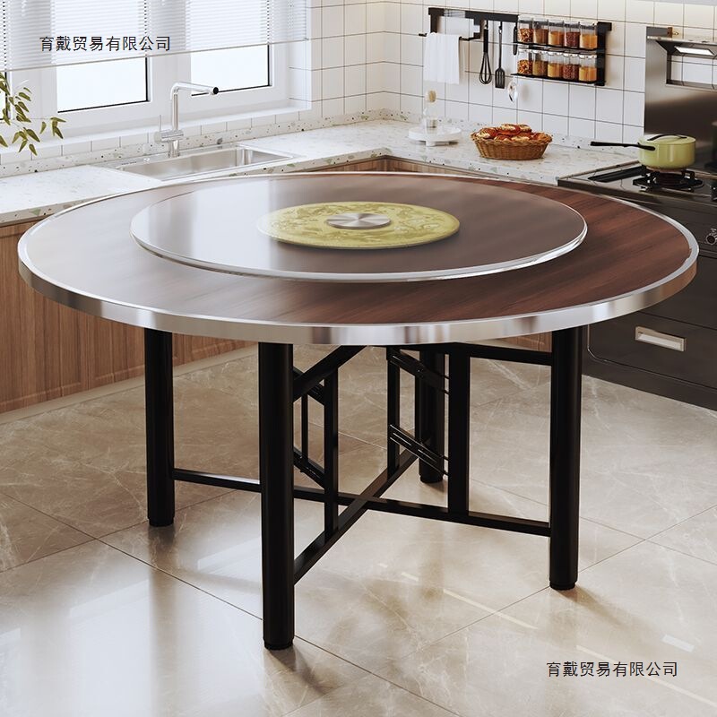 Foldable Dining Table with Thickened Tabletop for Home Use in Small Apartments, Dining Banquet Table, Hotel Round Rotating Tray, Large Round Table Foldable Dining Table with Thickened Tabletop for Home Use in Small Apartments, Dining Banquet Table, Hotel Round Rotating Tray, Large Round Table