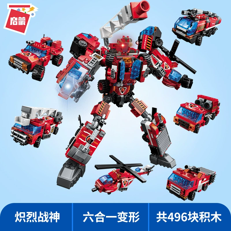 Combined constructor, transformer, intellectual toy, training, police