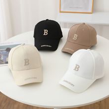 韩版日系复古女棉B字母刺绣鸭舌帽户外男出行防晒遮阳棒球帽休闲