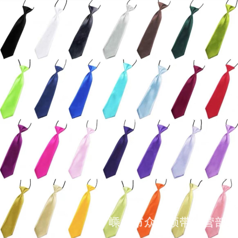 Manufacturer's Wholesale of Children's Solid Color Elastic Ties, British and Korean Style Dress Ties for Events and Performances, Arrow Ties