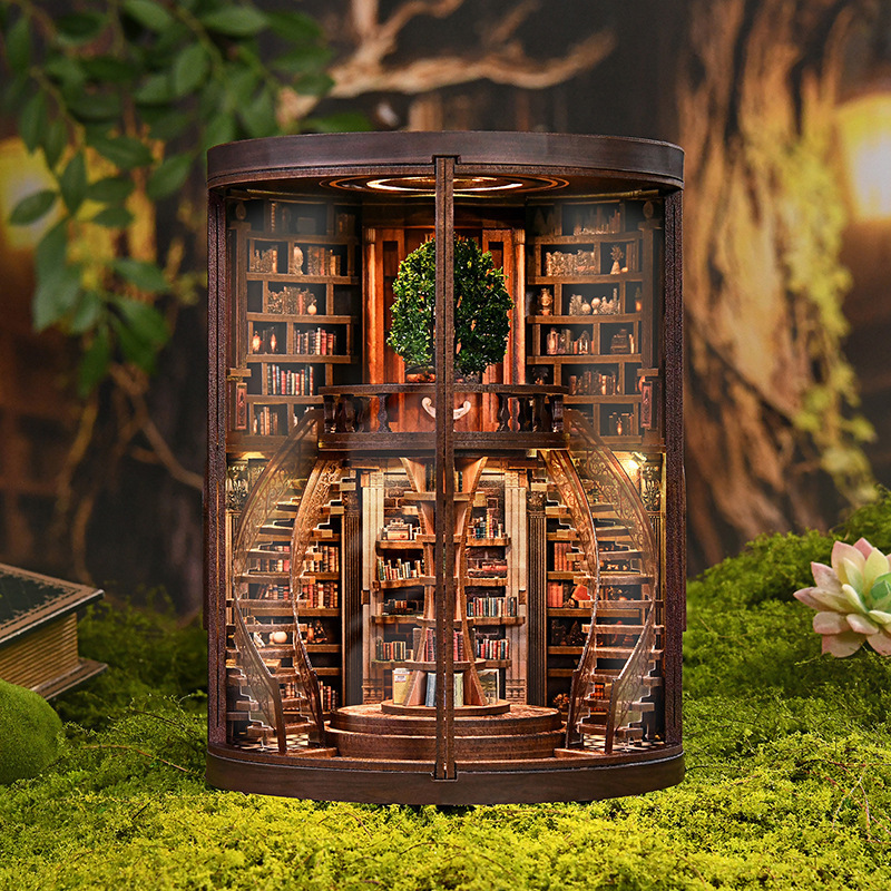 Cross-Border DIY Smart Year-Wheel Bookhouse 3D Handmade Assembly Building Model Ornament Exquisite Toy Gift Cross-Border DIY Smart Year-Wheel Bookhouse 3D Handmade Assembly Building Model Ornament Exquisite Toy Gift