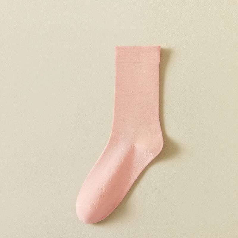 袜子女春秋款中筒袜纯棉日系纯色简约棉袜秋冬季月子袜堆堆长袜|undefined