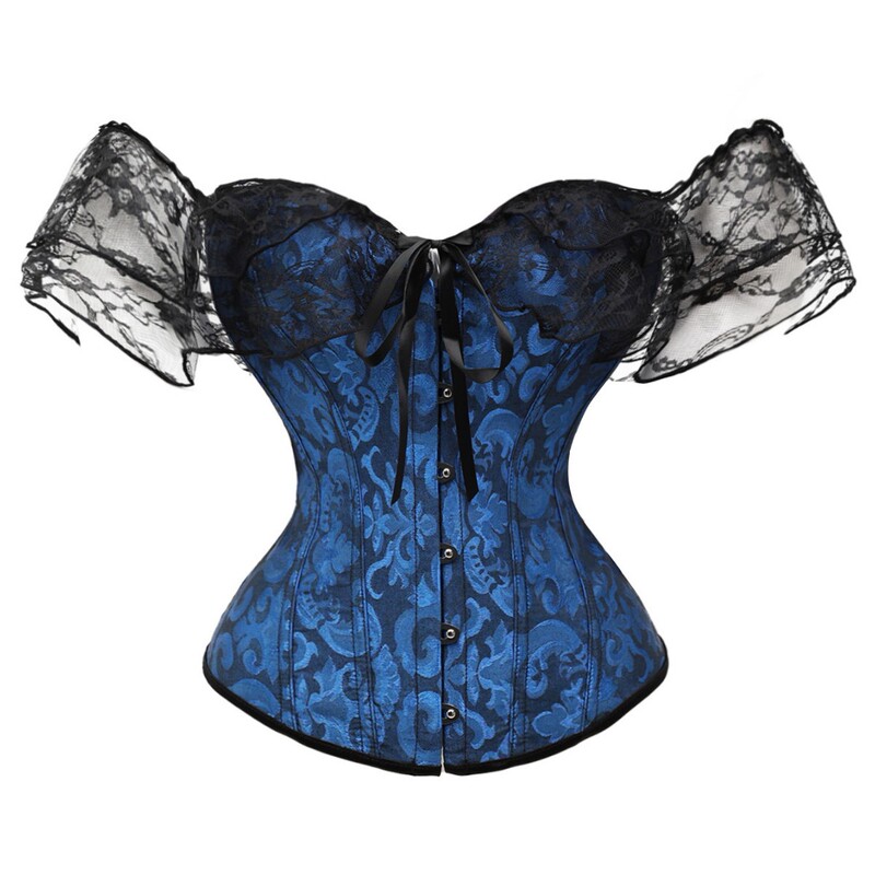 Palace-Style Jacquard Lace Women's Corset Waist Trainer with Fishbone Shapewear Top and Shoulder Straps for Tummy Control Palace-Style Jacquard Lace Women's Corset Waist Trainer with Fishbone Shapewear Top and Shoulder Straps for Tummy Control