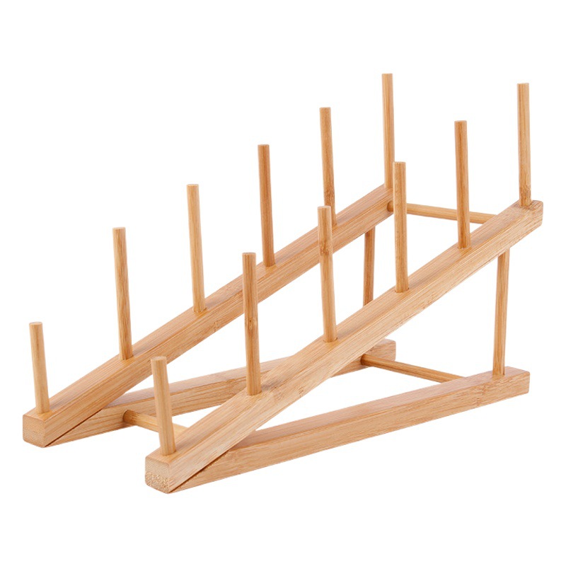 Bamboo Cup Rack Storage Water Cup and Saucer Storage Rack Kitchen Bowl and Dish Drying Rack Multifunctional Drying Tea Cup Rack
