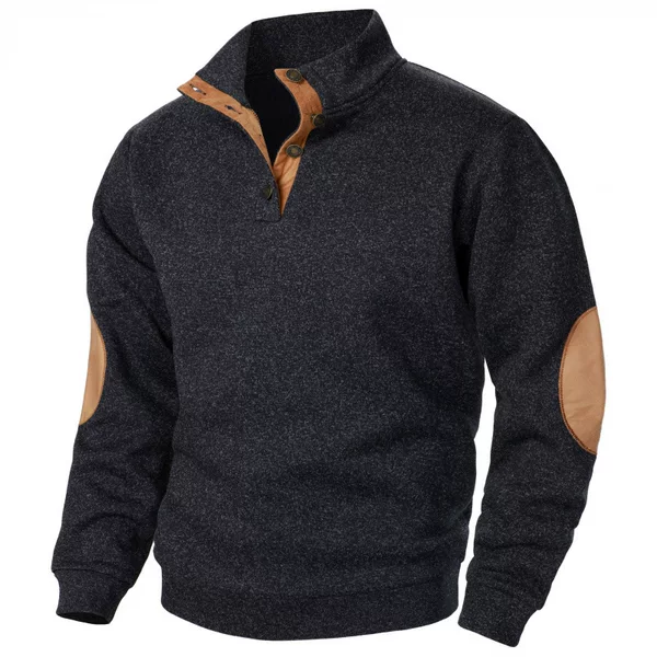 New Men's Stand-Up Collar Sweatshirt Jacket Men's Knitted Joint Stitching Casual Jacquard Cardigan Sweatshirt